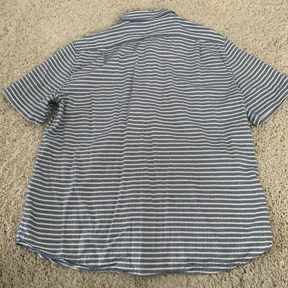 Southern Tide Shirt Mens Large Blue Striped Short Sleeve Button Up Woven Cotton - Picture 5 of 6